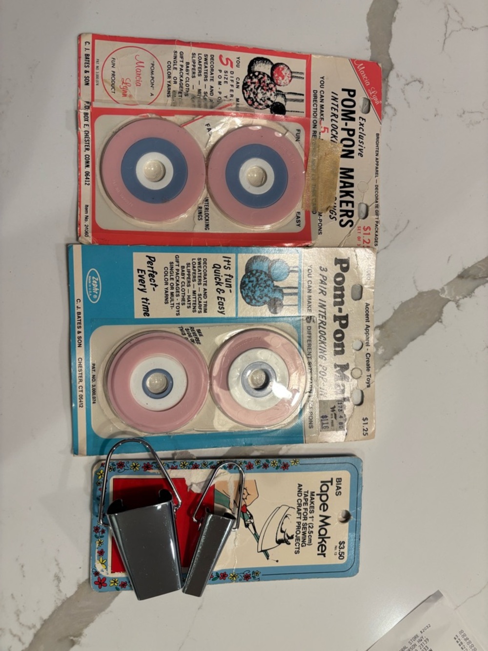 NWT VTG 2 POM-POM WHEELS MAKERS & 1 TAPE MAKER SEWING NOTIONS FOR CRAFTS